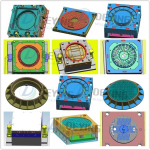 Square and Round Manhole Cover molds with Frame mould